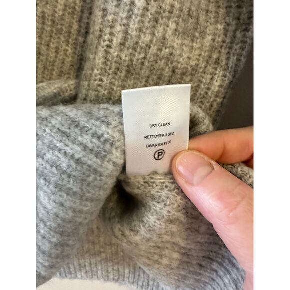 Velvet by Graham & Spencer Shay  Polo Grey Wool Blend Ribbed Sweater Capsule XS - Picture 7 of 9